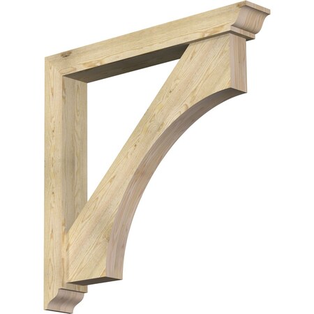 Ekena Millwork Westlake Traditional Rough Sawn Bracket w/ Offset Brace, Douglas Fir, 6"W x 42"D x 42"H BKT0604X42X42WTL01RDF